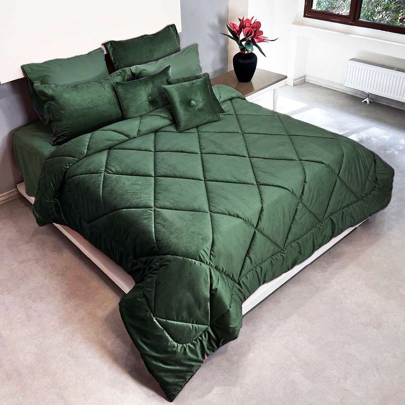 سرویس روتختی صفاهوم مدل مخمل طرح لوزی دو نفره 8 تکه