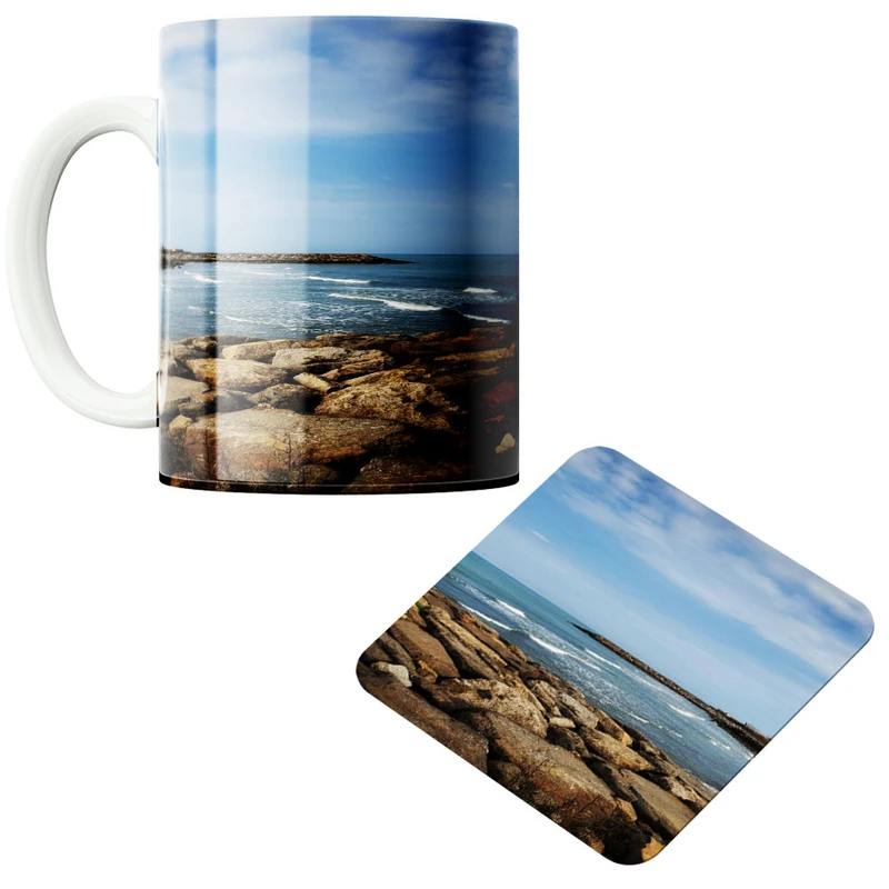 ماگ پاد آفرین مدل دریا کد 437 به همراه زیر لیوانی 