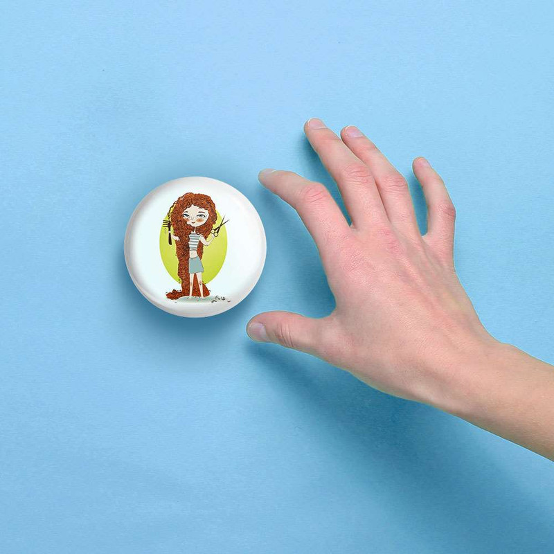 آینه جیبی خندالو مدل دختر  کد 5532