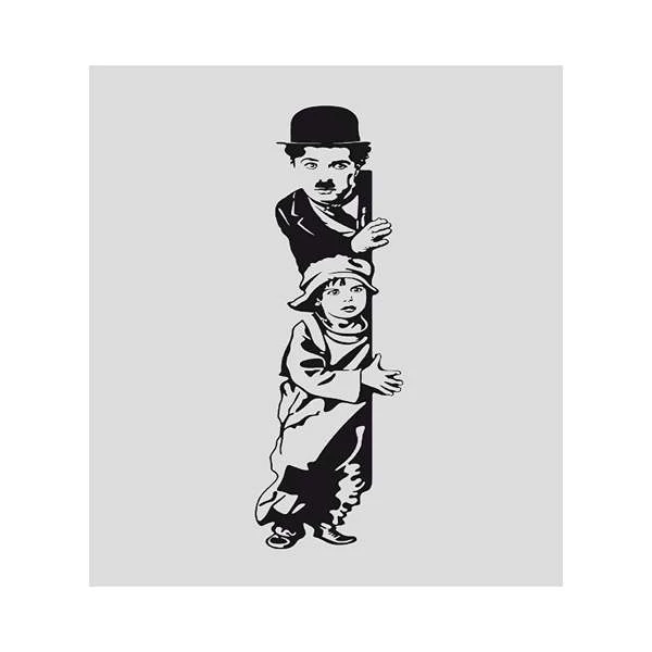 تابلو شاسی طرح نقاشی چارلی چاپلین کد 009944