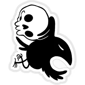 استیکر لپ تاپ طرح crow and skull کد ST404