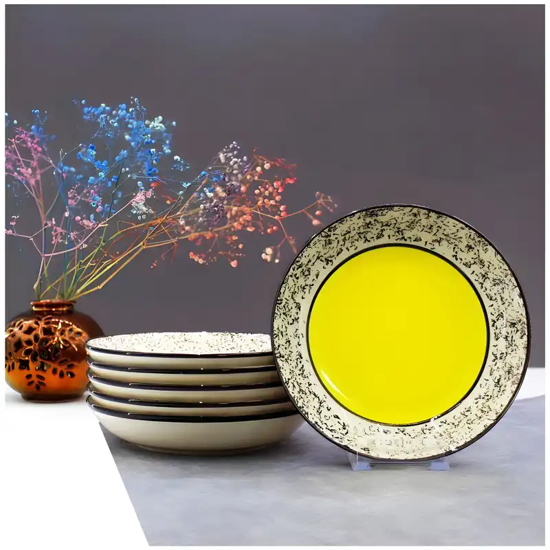 ظرف سرامیکی مدل مرمری بسته 6 عددی