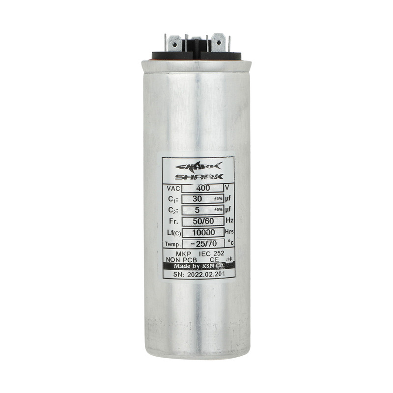 خازن کولر گازی شارک مدل 30+5 میکرو فاراد  450V