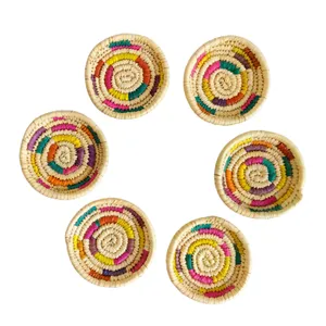 بشقاب دیوارکوب حصیری کد 21 بسته 6 عددی