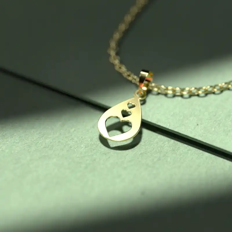 گردنبند طلا 18 عیار زنانه مدوپد مدل طرح قلب کد U1201