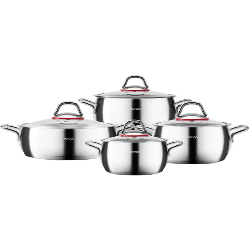 سرویس قابلمه استیل 8 پارچه کاراجا مدل Emirgan Celik