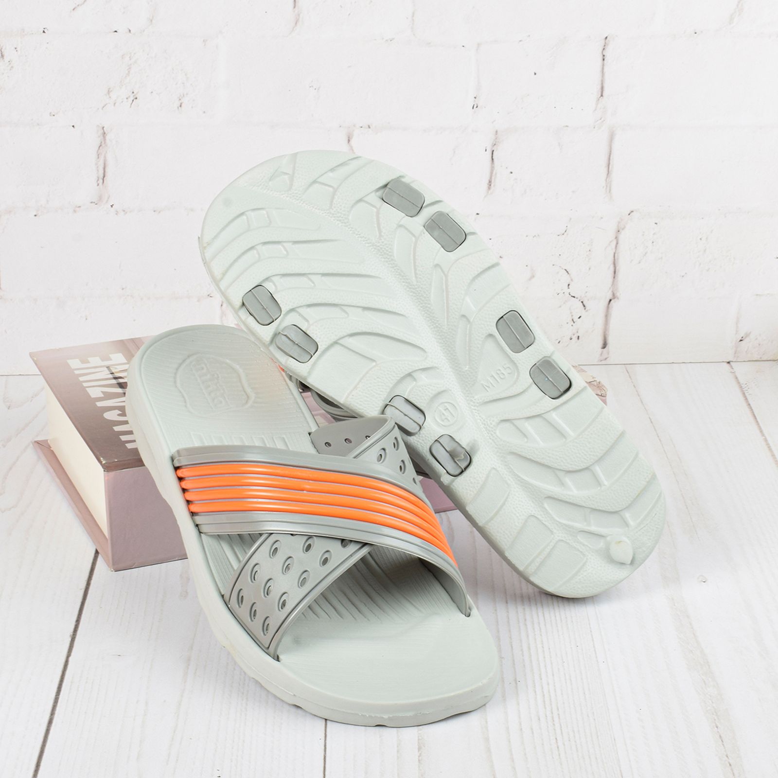 دمپایی مردانه نیکتا مدل پانچی GRY.1803 - - 4