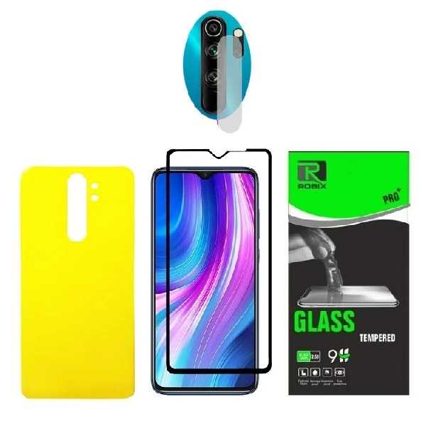 محافظ صفحه نمایش روبیکس مدل FL-Note8Pro مناسب برای گوشی موبایل شیائومی Redmi Note 8 Pro به همراه محافظ لنز دوربین و محافظ پشت گوشی