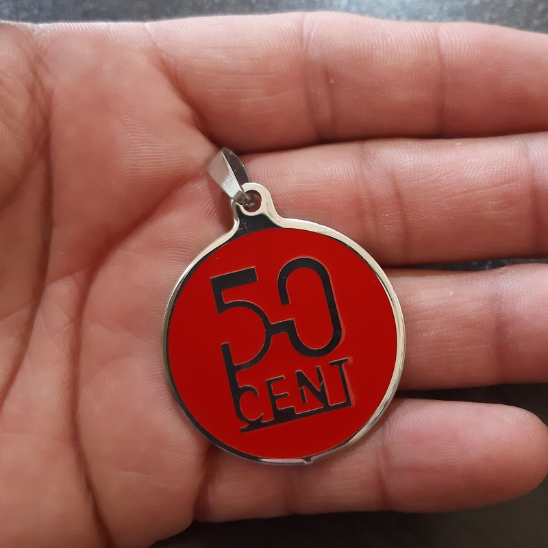 آویز گردنبند مدل 50 سنت استیل آویز گردنبند مدل 50 سنت استیل