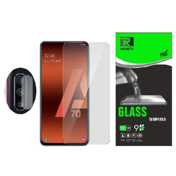 محافظ صفحه نمایش روبیکس مدلSA-A70مناسب برای گوشی موبایل سامسونگ Galaxy A70 به همراه محافظ لنز دوربین
