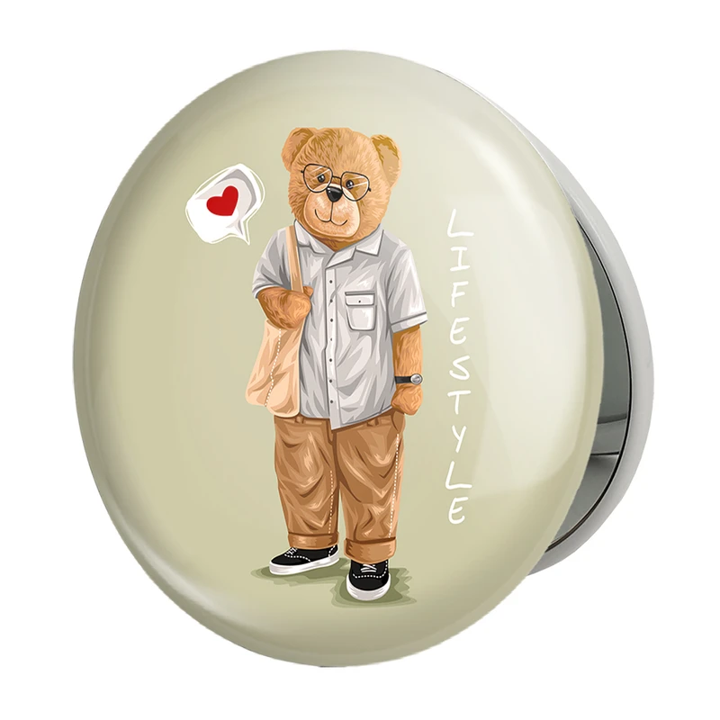 آینه جیبی خندالو طرح تدی Teddy مدل تاشو کد 26153 