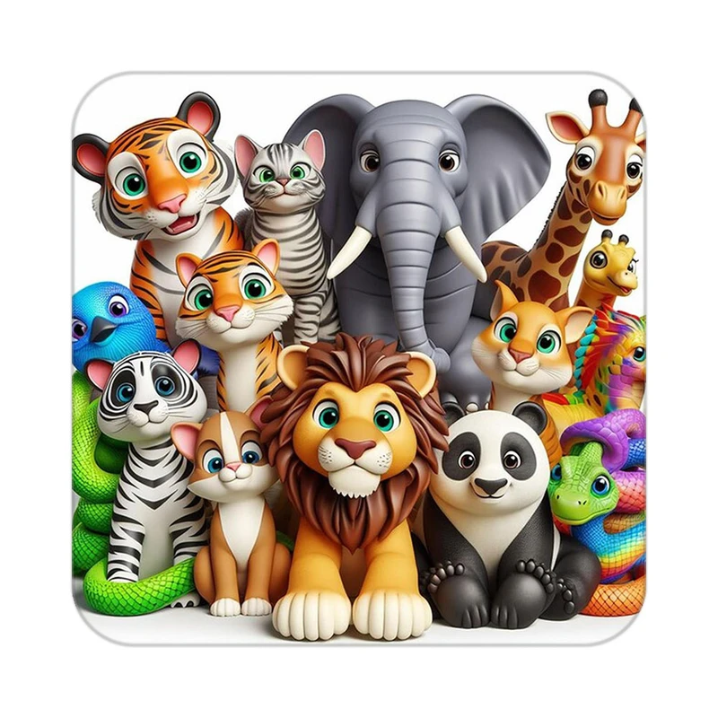 زیر لیوانی کاکتی طرح حیوانات کارتونی مدل mp27617