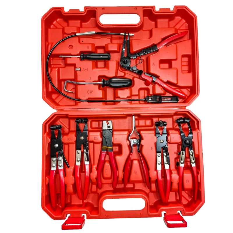 انبر بست شلنگ رادیاتور خودرو بیگ رد مدل SDCD 2051 مجموعه 9 عددی