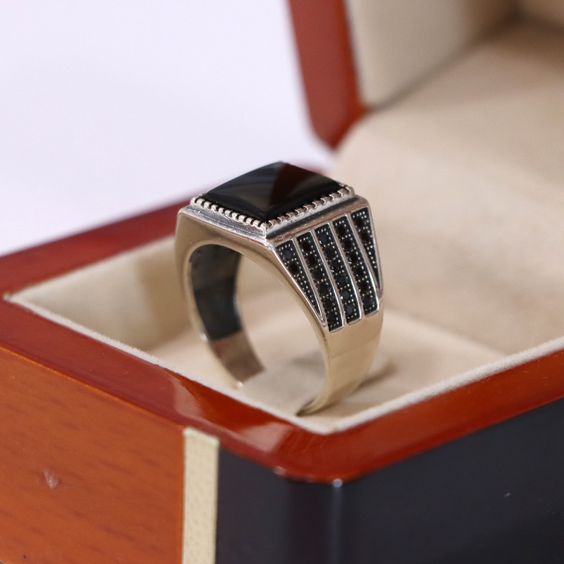 انگشتر نقره مردانه جی تی ای مدل جی نایس