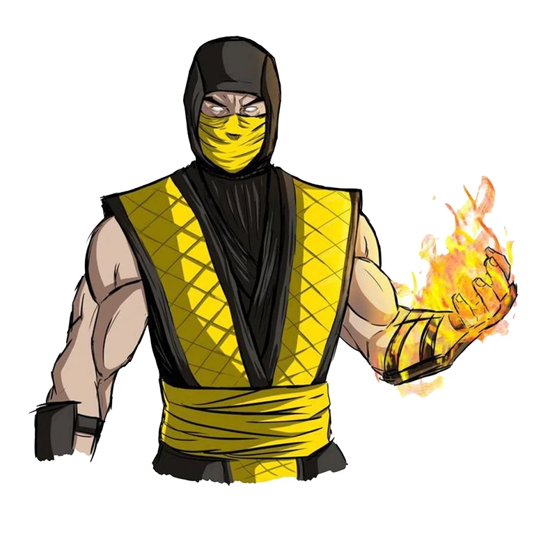 استیکر لپ تاپ و موبایل مدل بازی طرح اسکورپیین مورتال کومبت Scorpion Mortal Kombat کد 4769