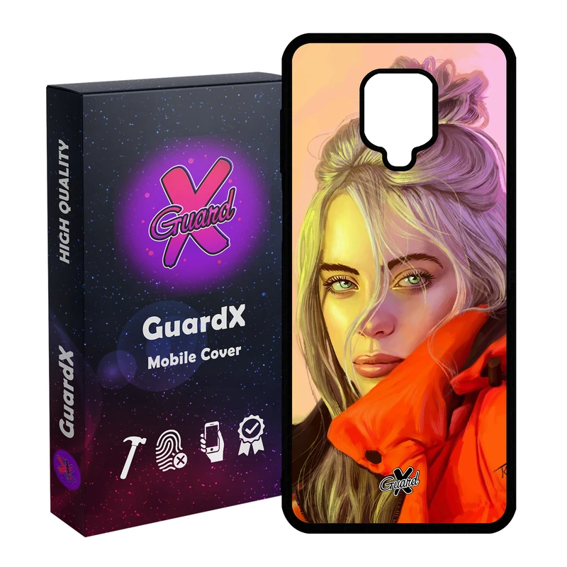 کاور گارد ایکس طرح Billie Eilish مدل Glass10217 مناسب برای گوشی موبایل سامسونگ Redmi Note 9S / Note 9 Pro / Note 9 Pro Max