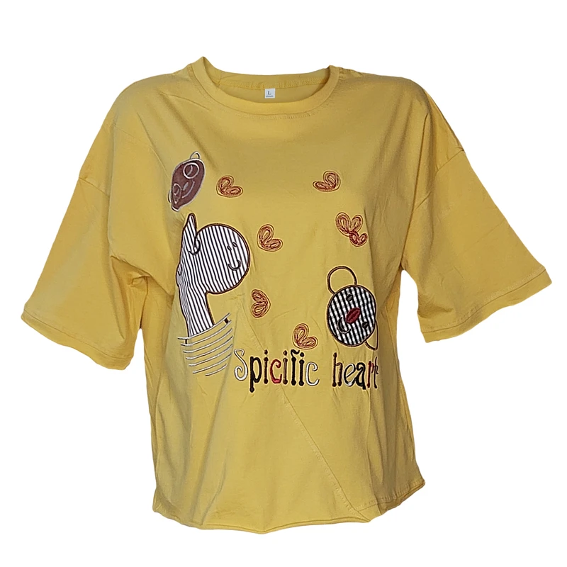 تی شرت آستین کوتاه زنانه مدل زرافه گلدوزی ۸۶۷