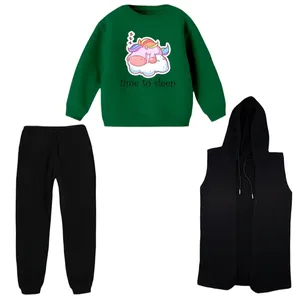 ست 3 تکه لباس راحتی بچگانه مدل یونیکورن کد ۳  