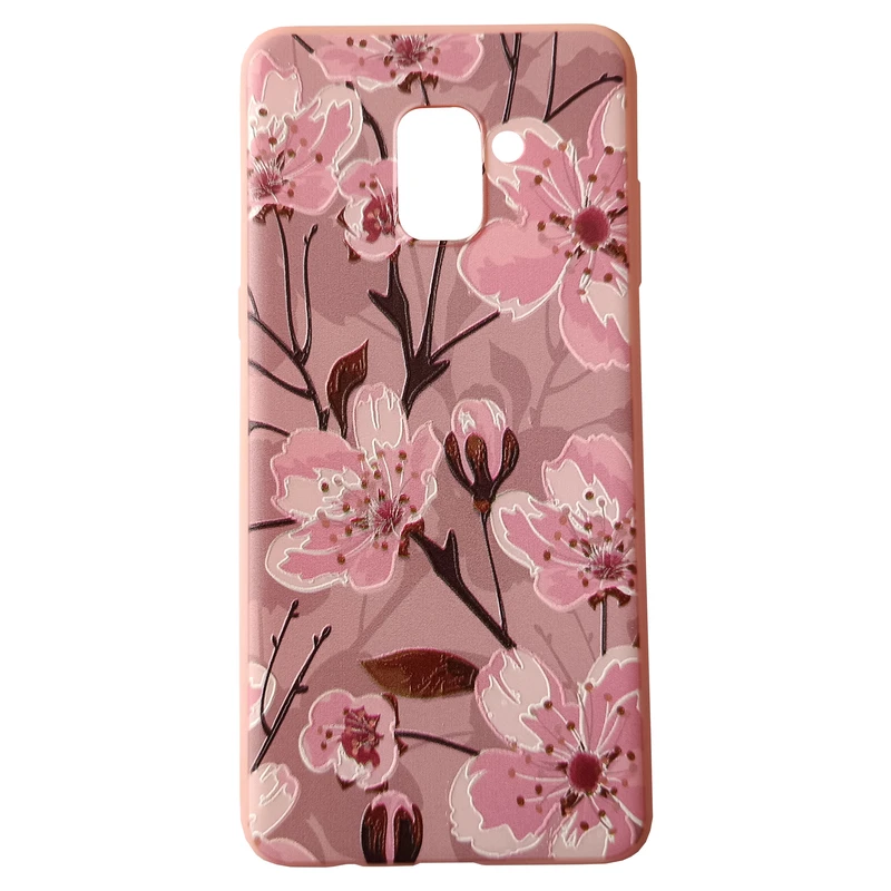 کاور مدل سیلیکونی کد 3-0 طرح گل مناسب برای گوشی موبایل سامسونگ Galaxy A730/ A8 Plus 2018