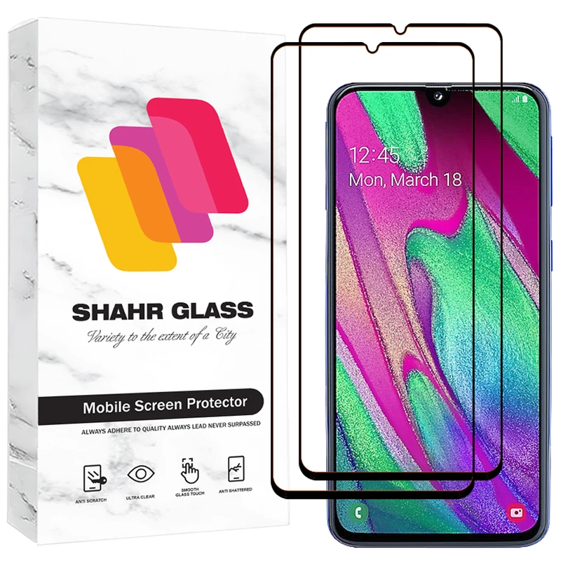 محافظ صفحه نمایش شیشه ای شهر گلس مدل  FUL2مناسب برای گوشی موبایل سامسونگ Galaxy A40 / A01 / M01 بسته دو عددی