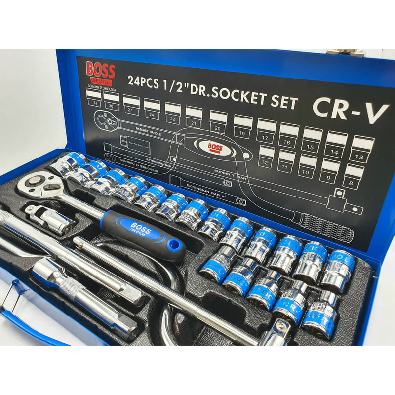 آچار بکس جغجغه ای باس مدل GERMANOLPC مجموعه 24 عددی