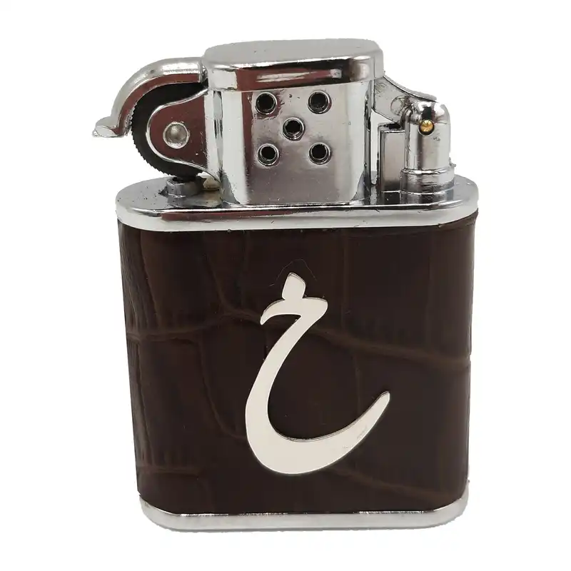 فندک مدل چرمی با پلاک نقره