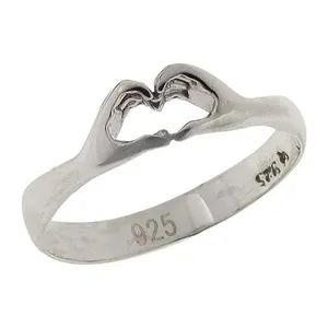 انگشتر نقره زنانه مدل آغوش طرح قلب کد 009