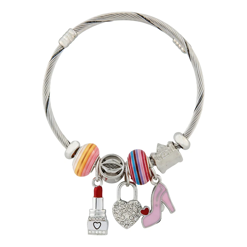 دستبند النگویی زنانه مدل پاندورا طرح کفش کد 2154