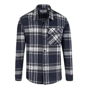 پیراهن آستین بلند مردانه کروم مدل چهارخانه پشمی 2220117