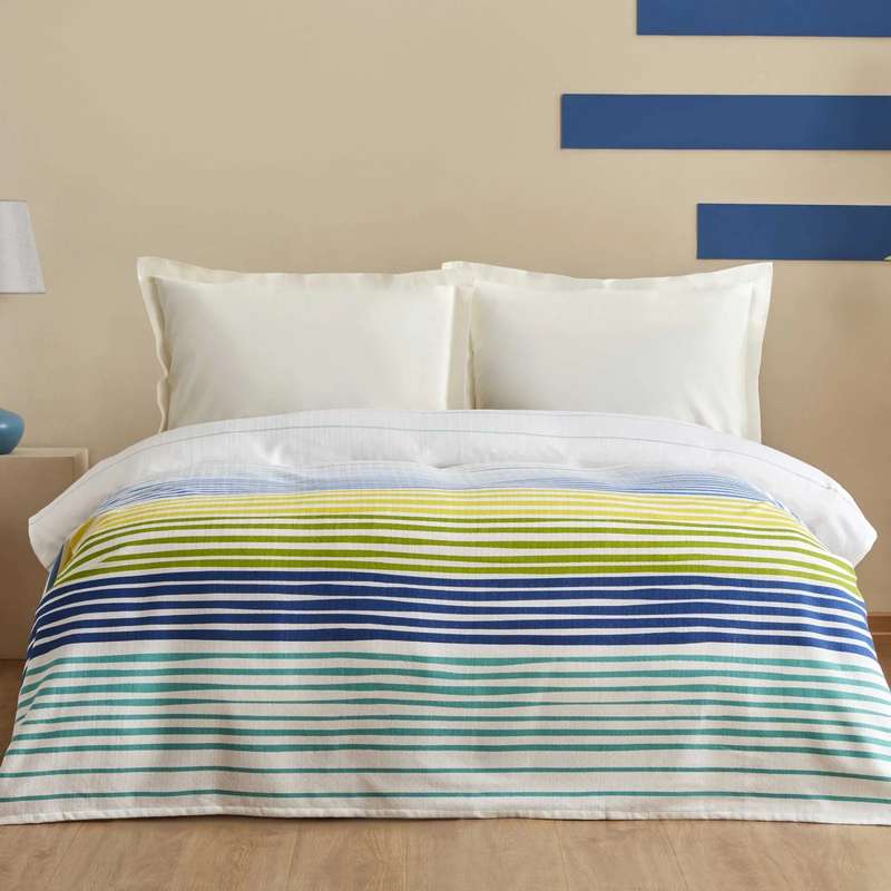 روتختی دو نفره کاراجا هوم مدل Elvis Multicolor Pamuk Pike C.K سایز 220x200 سانتی‌متر
