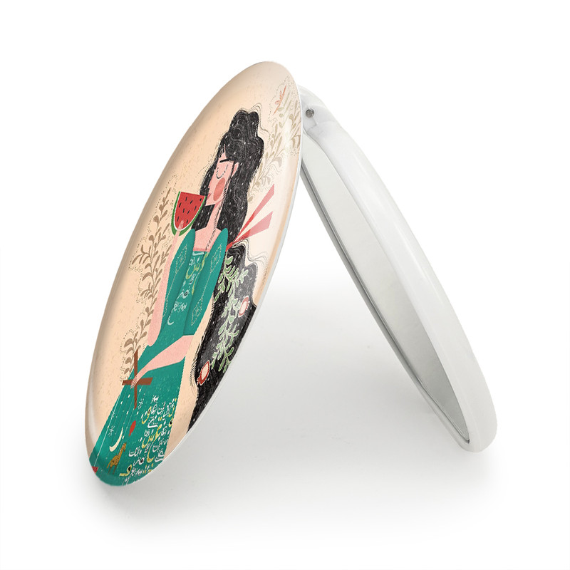 آینه جیبی خندالو طرح شب یلدا مدل تاشو کد 20403