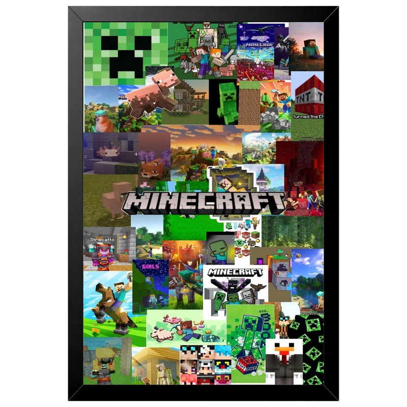 تابلو بکلیت طرح گیمینگ ماینکرفت Minecraft مدل B-po2302 فریم مشکی