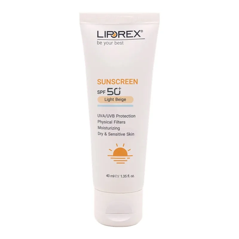کرم ضد آفتاب رنگی لیپورکس SPF 50 مدل L-D Moisturizing ‌مناسب پوست‌های خشک و حساس حجم 40 میلی‌لیتر