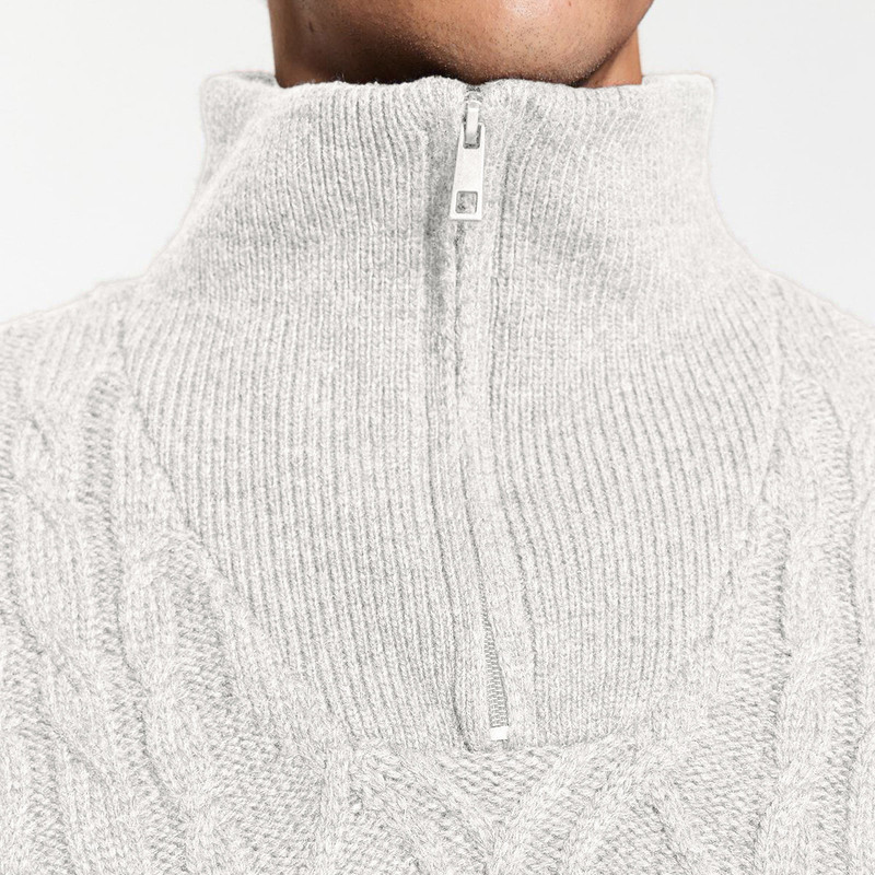 پلیور یقه برگردان مردانه مدل 818083486 طرح ترندیول