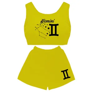 ست نیم تنه و شلوارک زنانه مدل  خرداد ماه کد D42 رنگ زرد