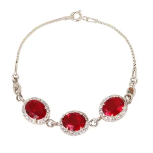 دستبند نقره زنانه بازرگانی میلادی مدل سنگ عقیق کد DP_488