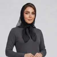 روسری زنانه مدل حریر توری ساده و نازک قواره 70