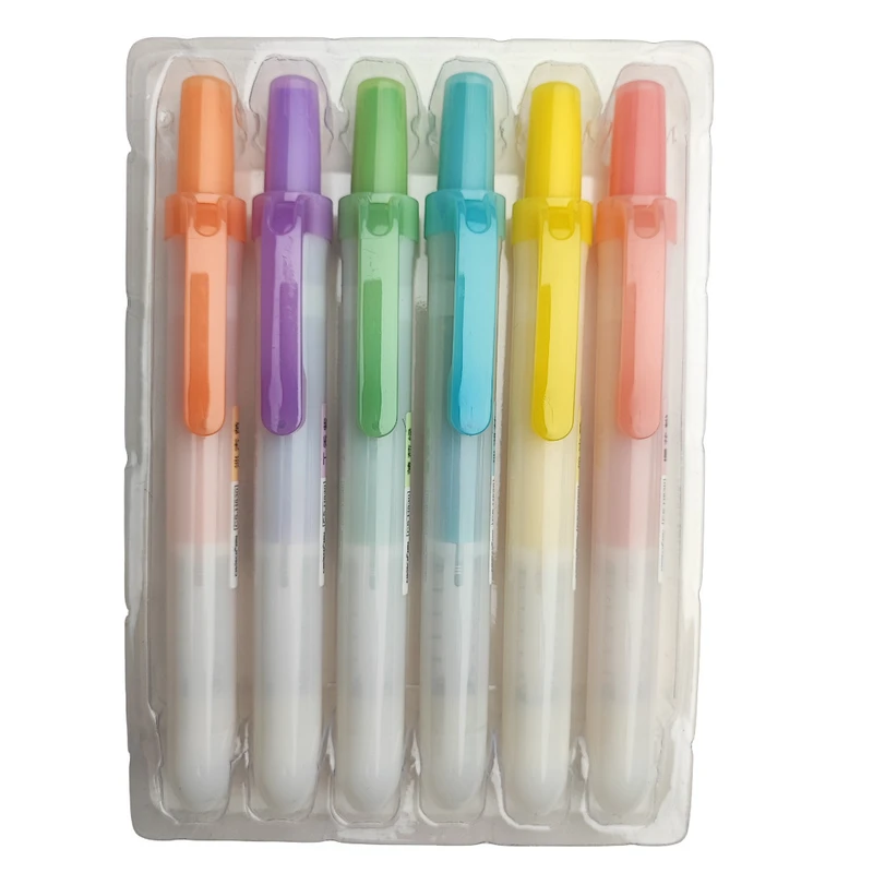 ماژیک علامت گذار مدل فشاری بسته 6 عددی