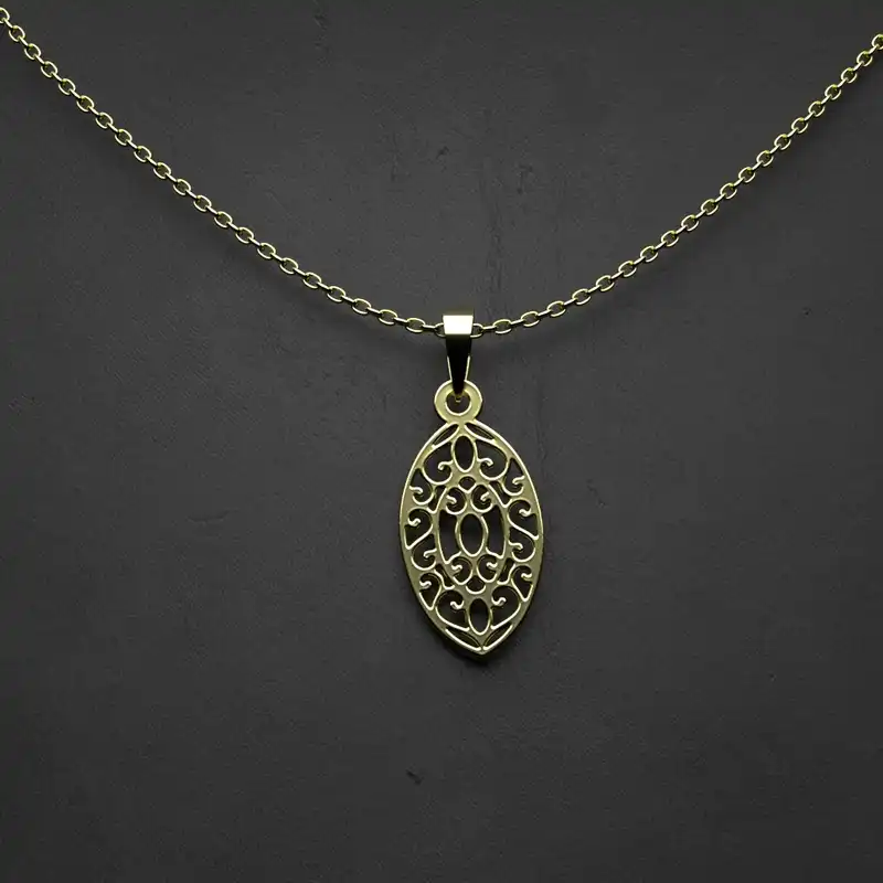 گردنبند طلا 18 عیار زنانه مدوپد مدل اسلیمی کد RR1227