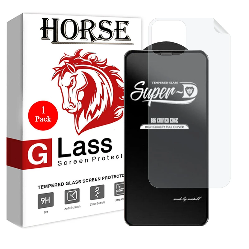 محافظ صفحه نمایش هورس  مدل 2SN-Glass  مناسب برای گوشی موبایل اپل iPhone 12 Pro Max  به همراه محافظ پشت گوشی