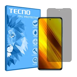 Tecno brand shockproof Privacy screen protector glass for Xiaomi Poco X3
