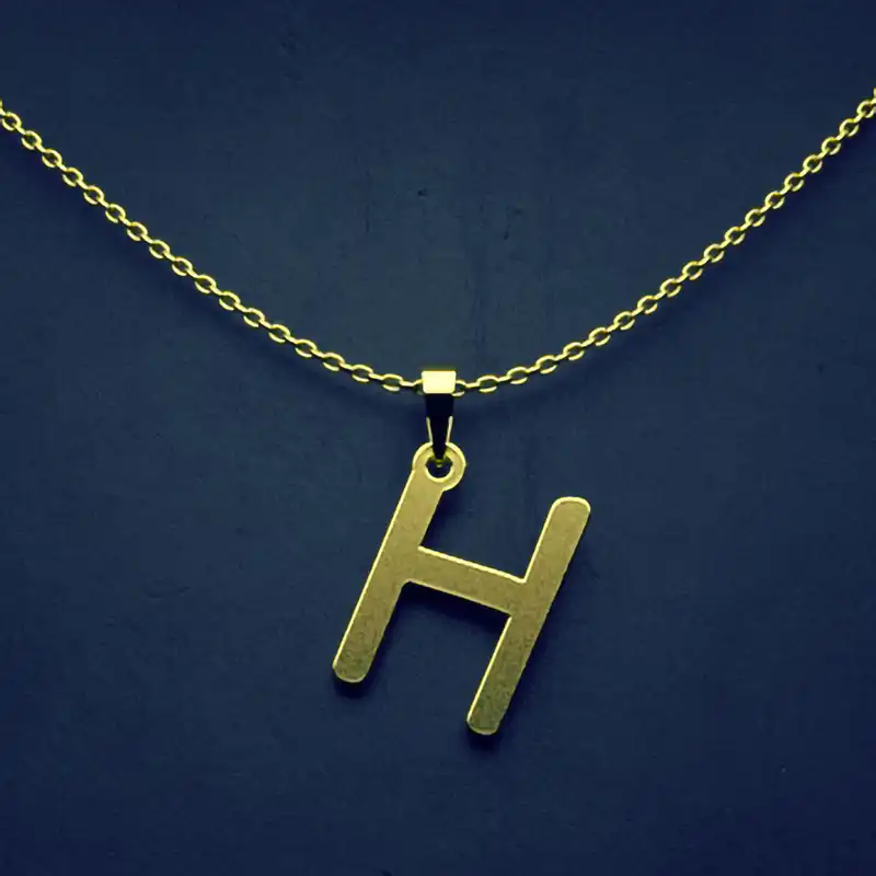 گردنبند طلا 18 عیار زنانه مدوپد مدل حرف H کد H3-1-1188