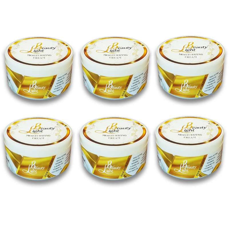کرم مرطوب کننده و آبرسان لایت بیوتی مدل آرگان شی باتر حجم 200 میلی لیتر مجموعه 6 عددی
