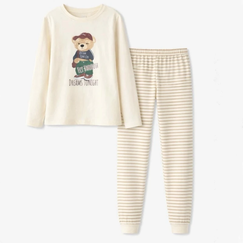 ست تی‌شرت آستین بلند و شلوار راحتی دخترانه دفکتو مدل 3017