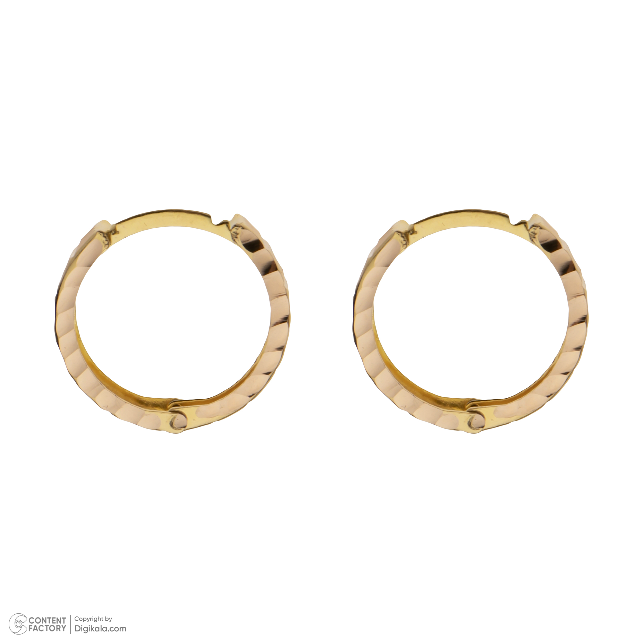 گوشواره حلقه‌ای طلا 18 عیار زنانه گلدم مدل E-3070023