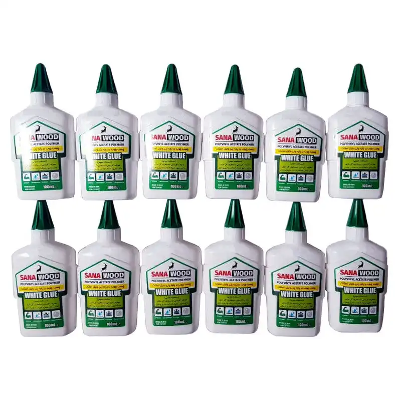 چسب چوب سنا مدل sana-S12 حجم 100 میلی لیتر بسته 12 عددی