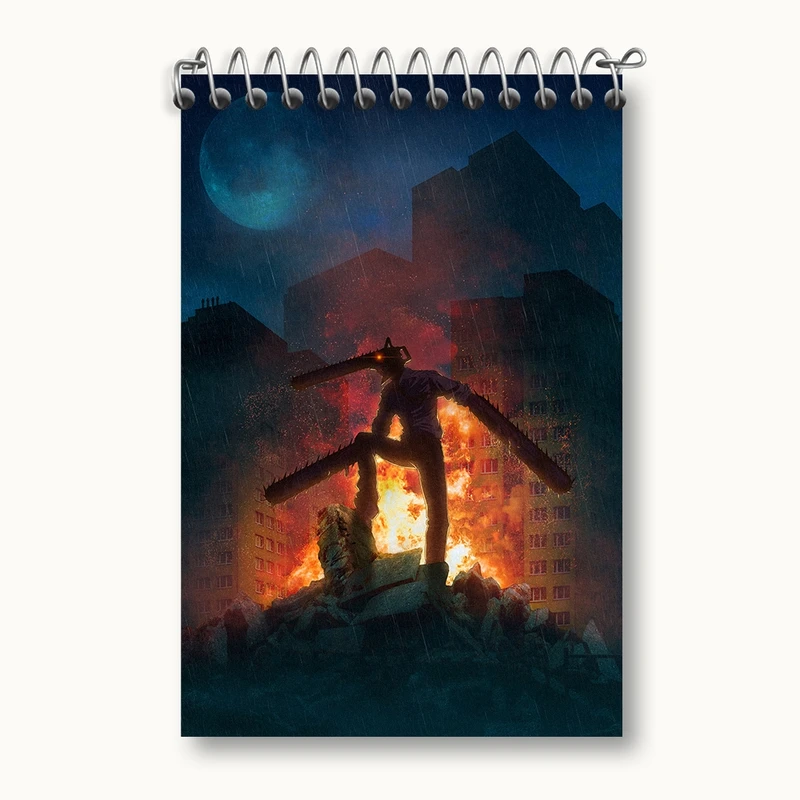 دفتر یادداشت 50 برگ خندالو مدل انیمه مرد اره ای کد F816