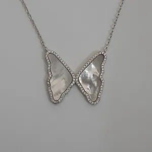 گردنبند نقره زنانه مدل پروانه کد 89