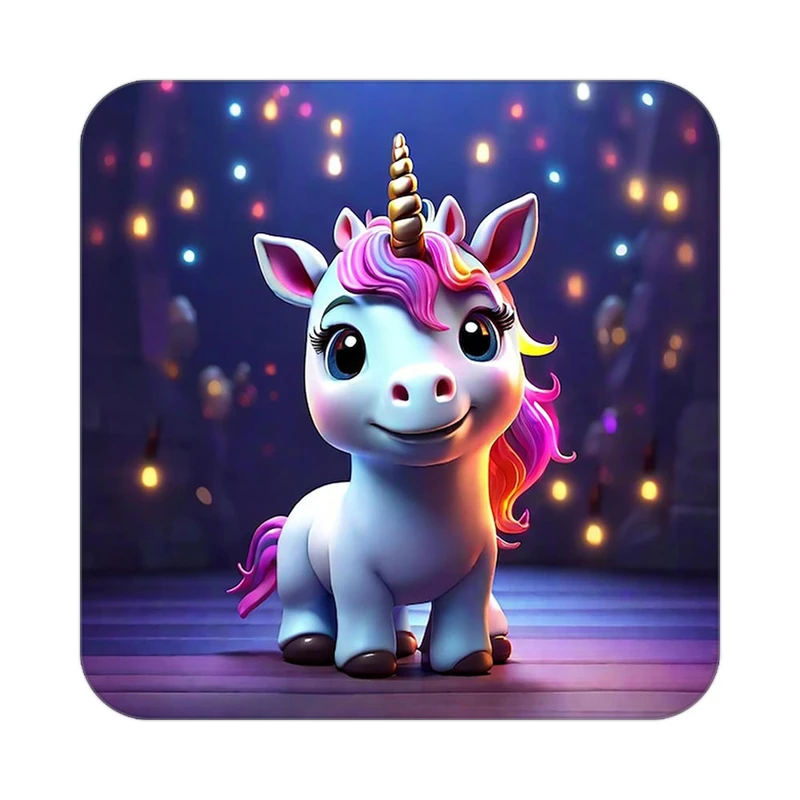 زیر لیوانی کاکتی طرح اسب تک شاخ و یونیکورن مدل mp30873