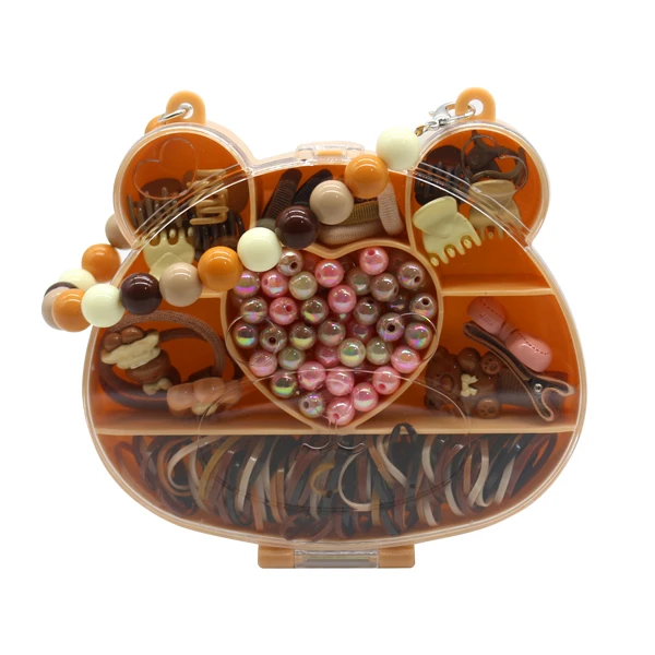 ست گیره و سنجاق مو دخترانه مدل 138 خرسی بسته 200 عددی